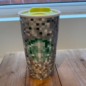 New w/o Tags Rodarte X Starbucks 2012 Pixel Ceramic Travel Mug 12 oz